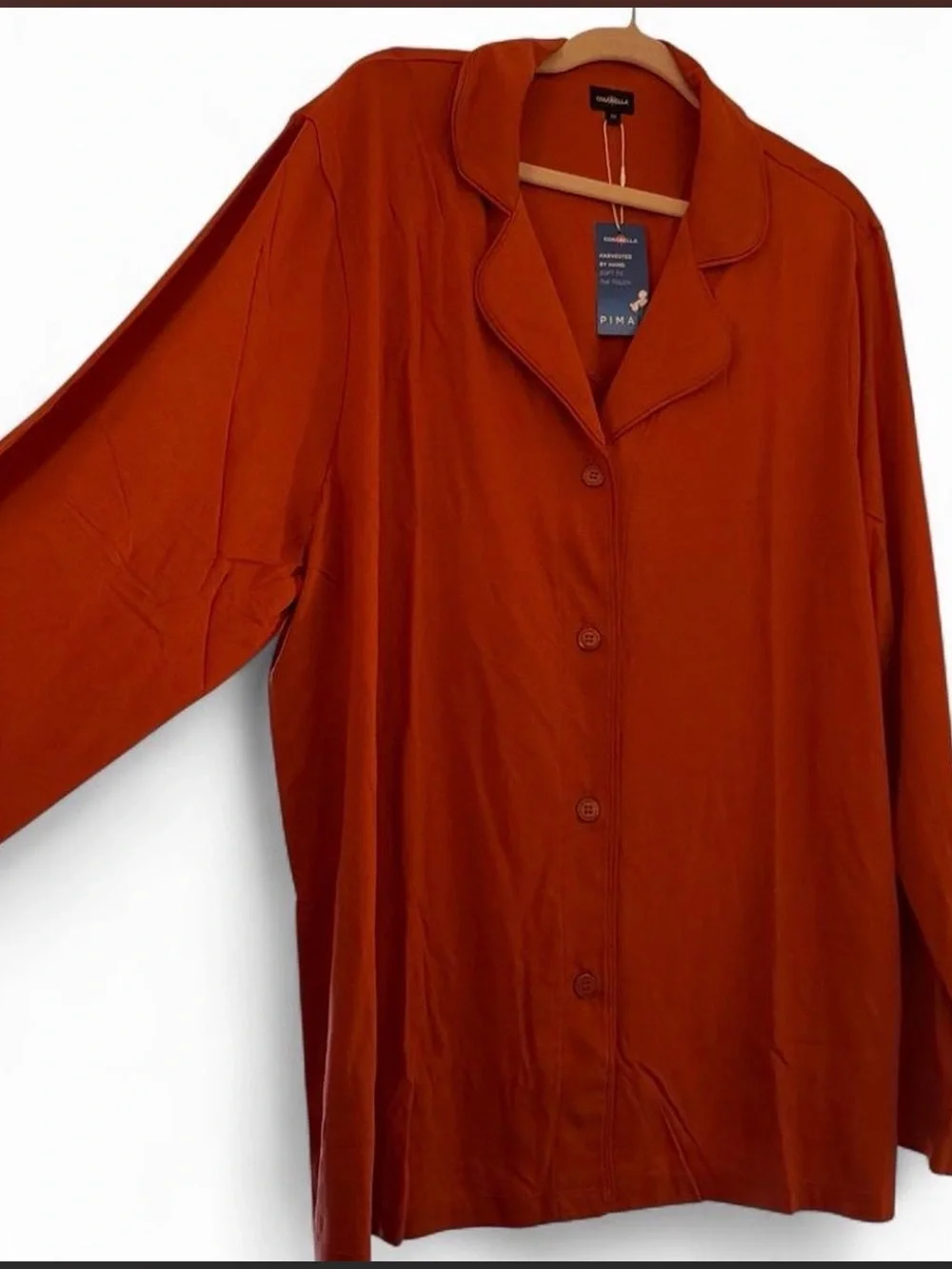 Pima Cotton Cosabella Burnt Orange Pajama Set - Women